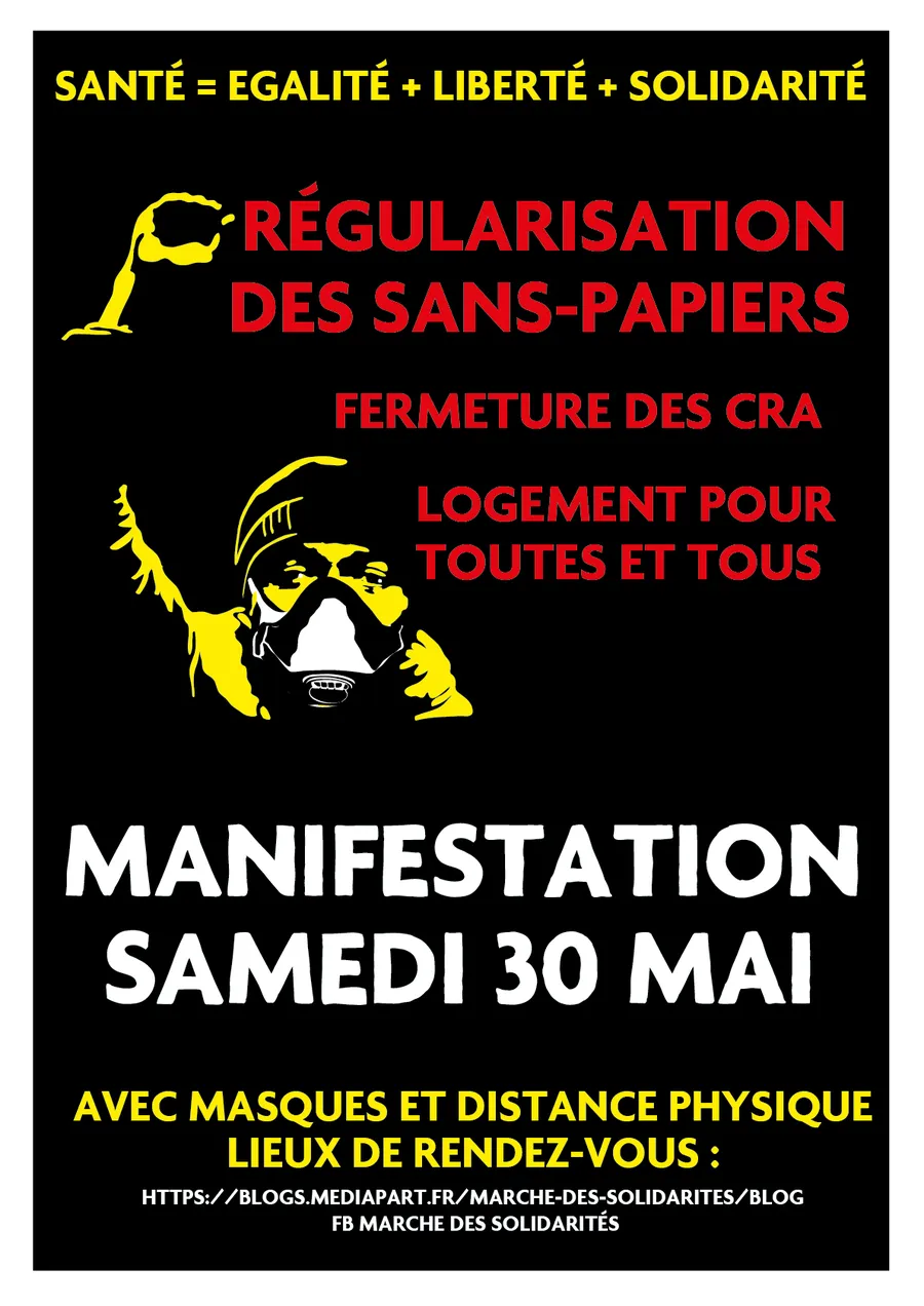 T35. Fermeture des centres de rétentions, régularisation de tous les sans-papiers... Manifestations samedi 30 mai