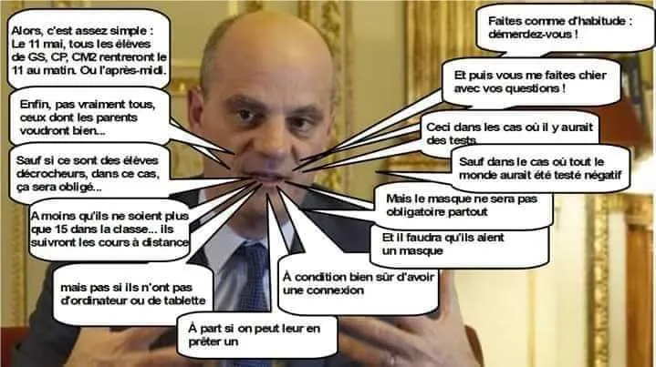 Classes-En-Lutte. Le diconavirus de l'éducation. Lacrymos, drones et SNU. Dans la rue le 1er mai !